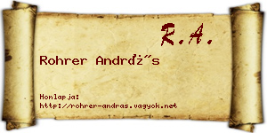 Rohrer András névjegykártya