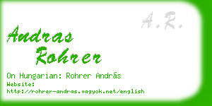 andras rohrer business card